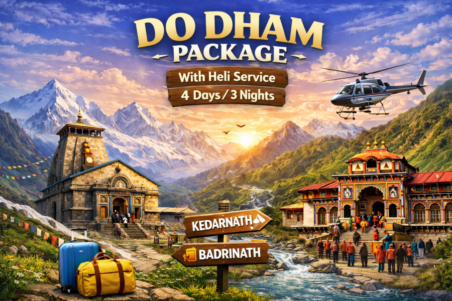 Do Dham Yatra with Helicopter – Kedarnath & Badrinath – Haridwar to Haridwar