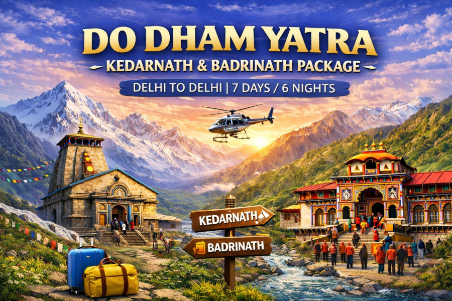 Sacred Do Dham Yatra – Kedarnath and Badrinath Tour Package from Delhi (7 Days Round Trip)