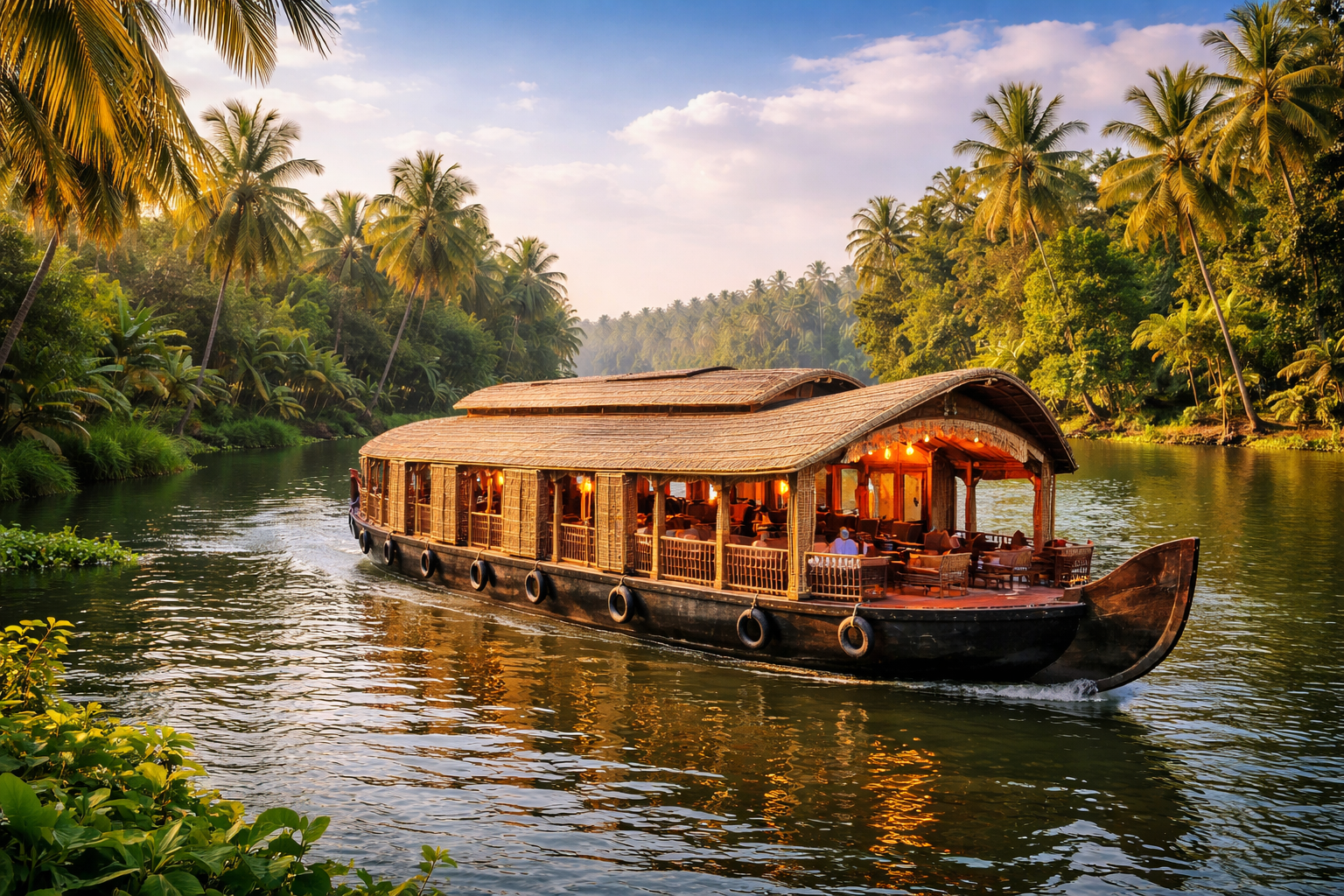 🗓️ Day 4: Thekkady to Alleppey – Houseboat Experience